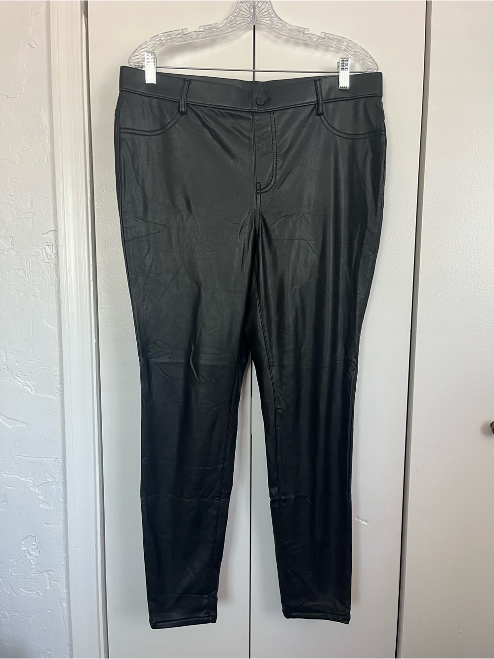 Plus Size Black Faux Leather Pants